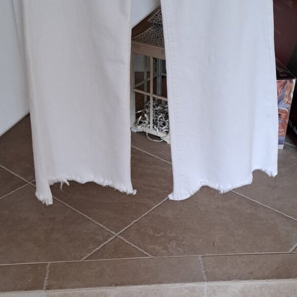 Mother Jeans TOMCAT Roller Chew White Almost Innocent sz27 Chewed hem/pocket - Picture 3 of 16